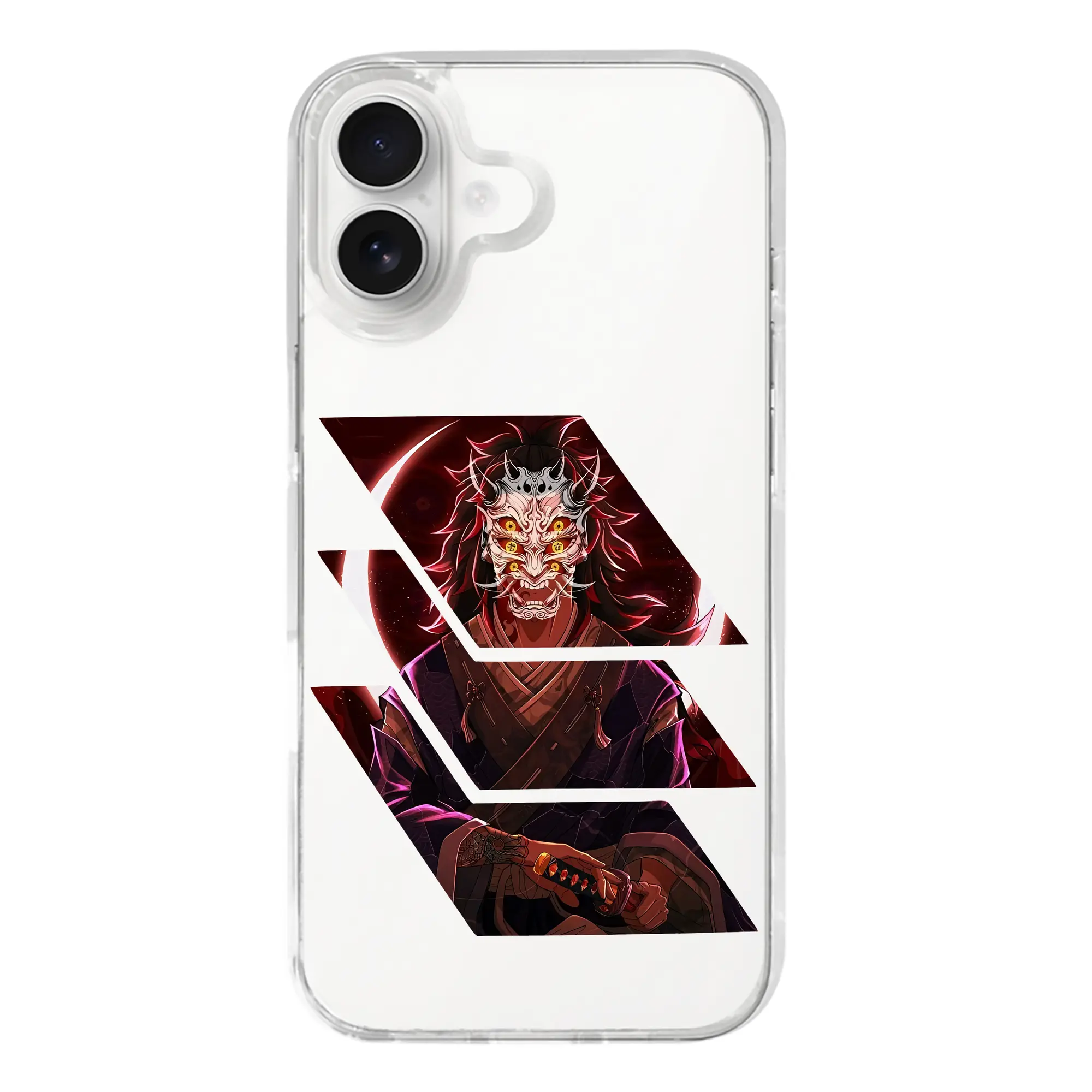 鬼滅の刃 グッズ,黒死牟 - iPhone 17シリーズ 透明スマホケース – 薄型・耐衝撃・精密フィット保護カバー